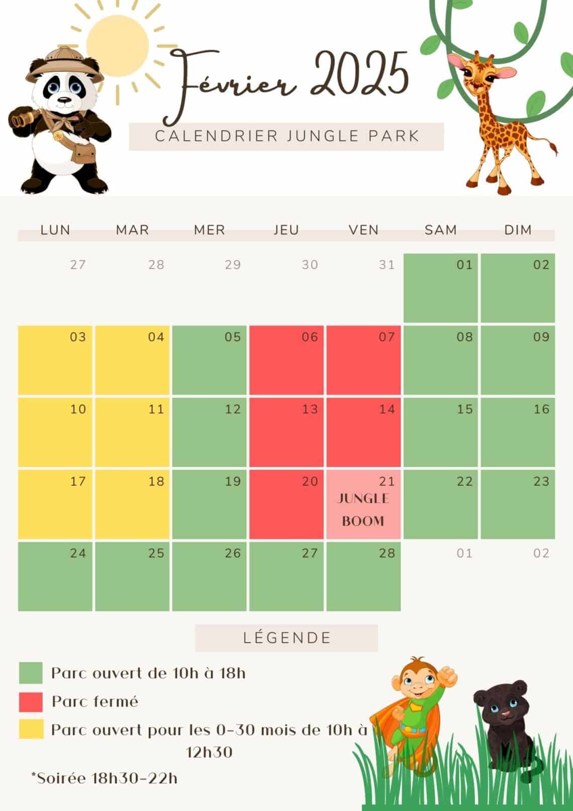 calendrier de février 2025