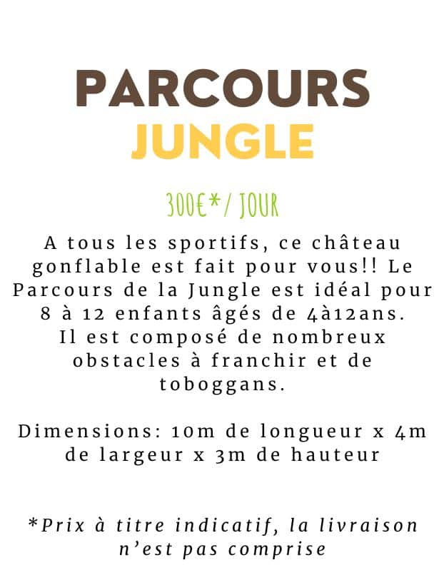 Description de la structure gonflable Parcours jungle