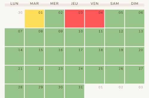 Calendrier du mois de juillet 2025